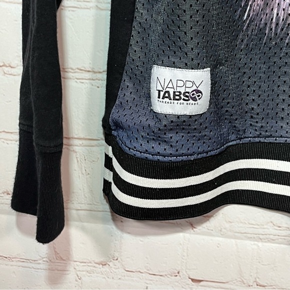 NAPPY TABS Sweatshirt Mens Small Black Lion Mesh Stretch Fleece Made In USA - Picture 8 of 11